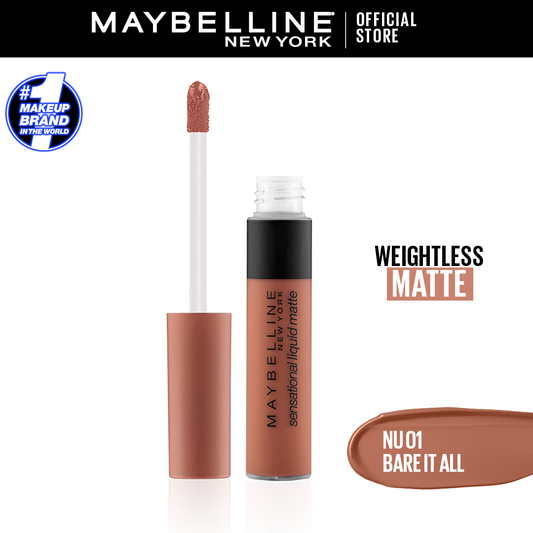 Maybelline New York Color Sensational Liquid Matte Lipstick - The Nudes Collection - Nu 01 - Bare It All